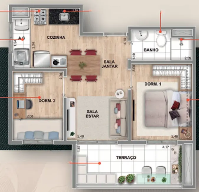 Foto 1 de Apartamento com 2 quartos à venda, 36m2 em Ferreira, São Paulo - SP
