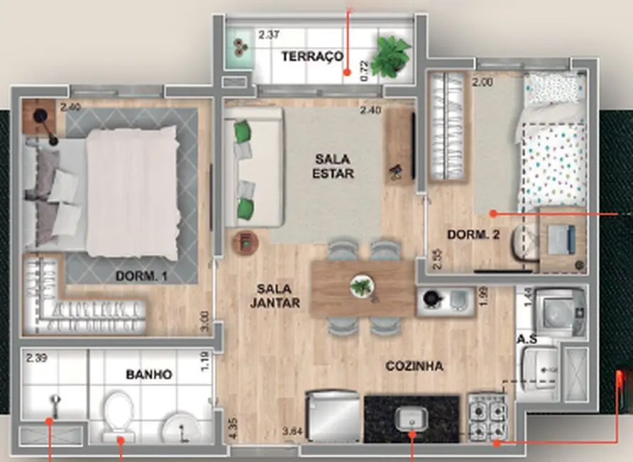 Foto 3 de Apartamento com 2 quartos à venda, 36m2 em Ferreira, São Paulo - SP