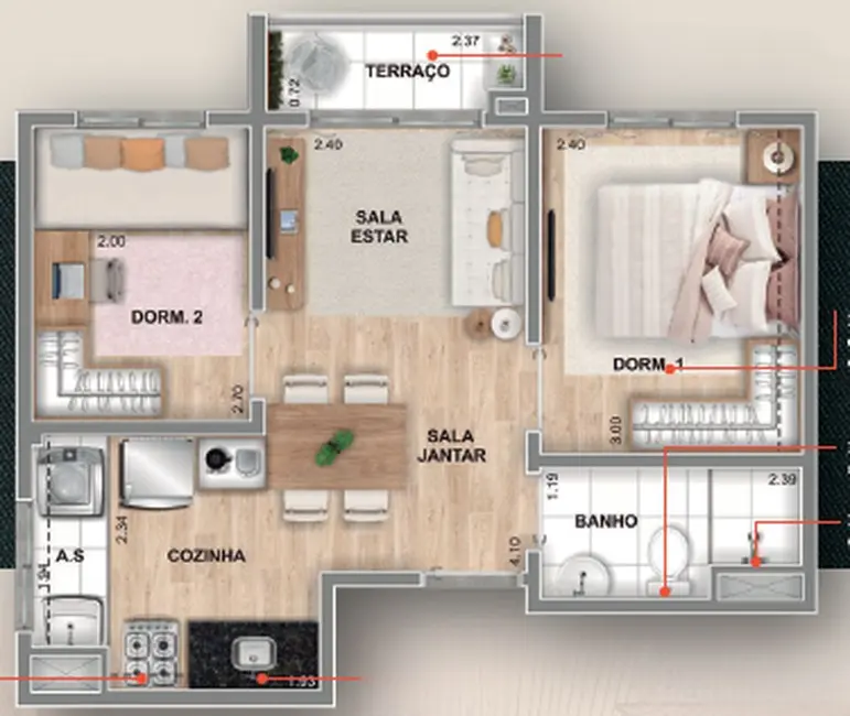 Foto 4 de Apartamento com 2 quartos à venda, 36m2 em Ferreira, São Paulo - SP