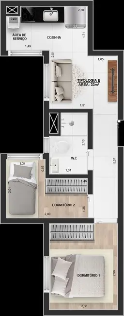 Foto 7 de Kitnet com 1 quarto à venda, 29m2 em Itaquera, São Paulo - SP