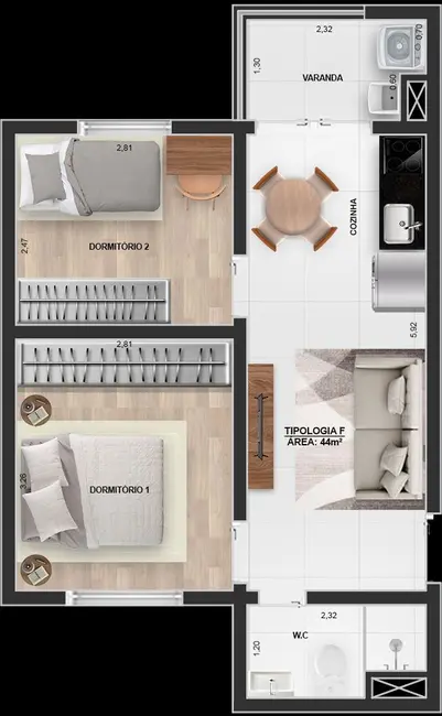 Foto 6 de Cobertura com 2 quartos à venda, 134m2 em Vila Carrão, São Paulo - SP