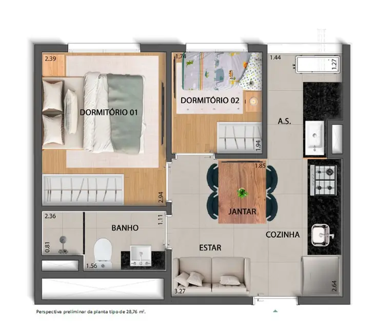 Foto 3 de Apartamento com 2 quartos à venda, 39m2 em Santana, São Paulo - SP