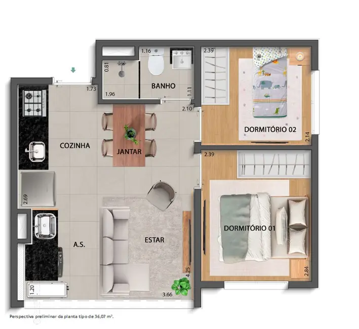 Foto 4 de Apartamento com 2 quartos à venda, 39m2 em Santana, São Paulo - SP