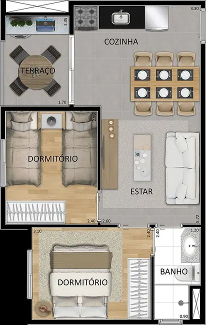 Foto 2 de Apartamento com 2 quartos à venda, 43m2 em Vila Gustavo, São Paulo - SP