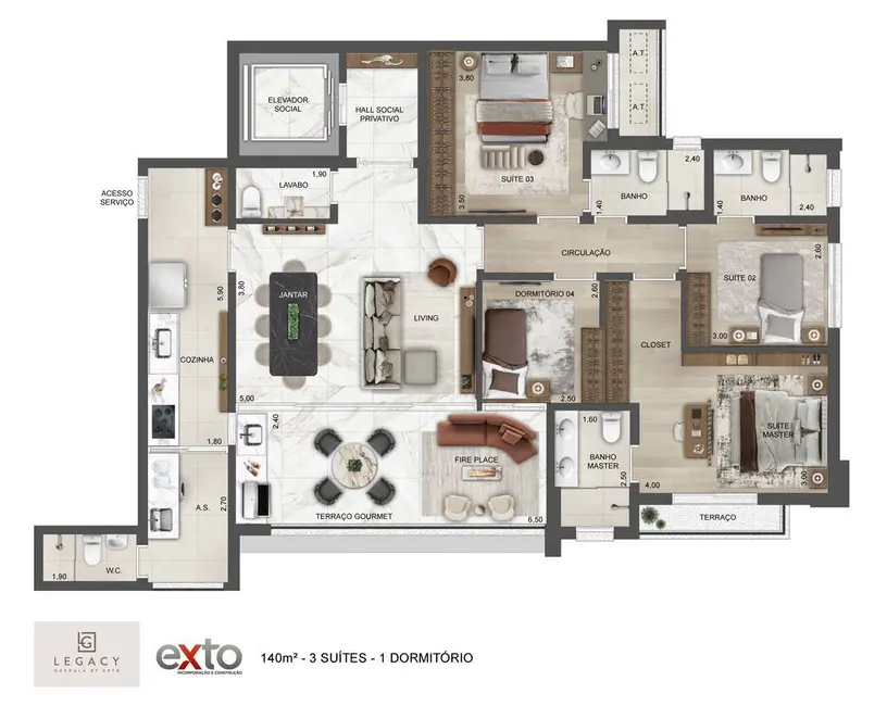 Foto 1 de Apartamento com 4 quartos à venda, 173m2 em Jardim Guedala, São Paulo - SP