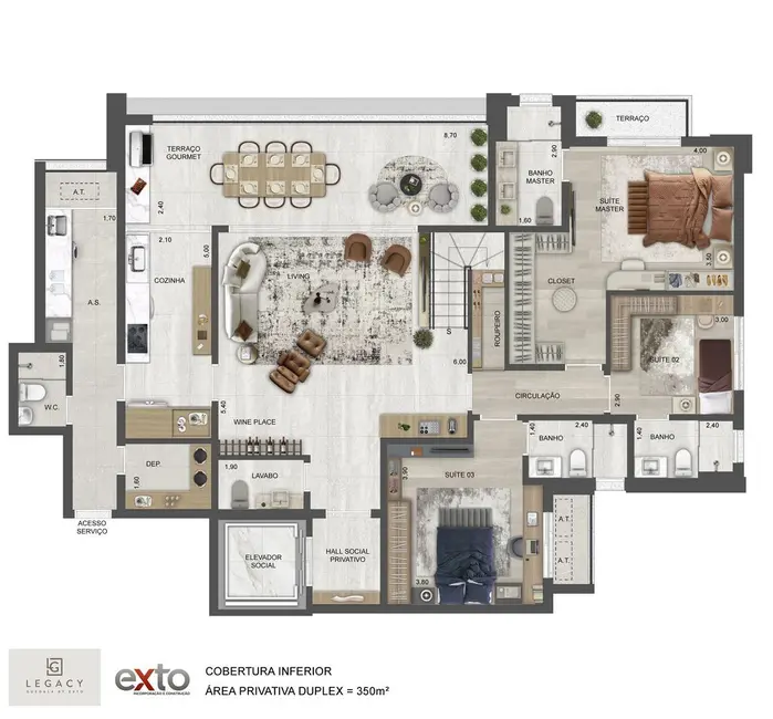 Foto 4 de Apartamento com 4 quartos à venda, 173m2 em Jardim Guedala, São Paulo - SP
