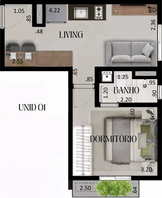 Apartamento com 1 quarto à venda, 36m2 em Jardim São Paulo(Zona Norte), São Paulo - SP - imagem 4 Foto 4 de Apartamento com 1 quarto à venda, 36m2 em Jardim São Paulo(Zona Norte), São Paulo - SP
