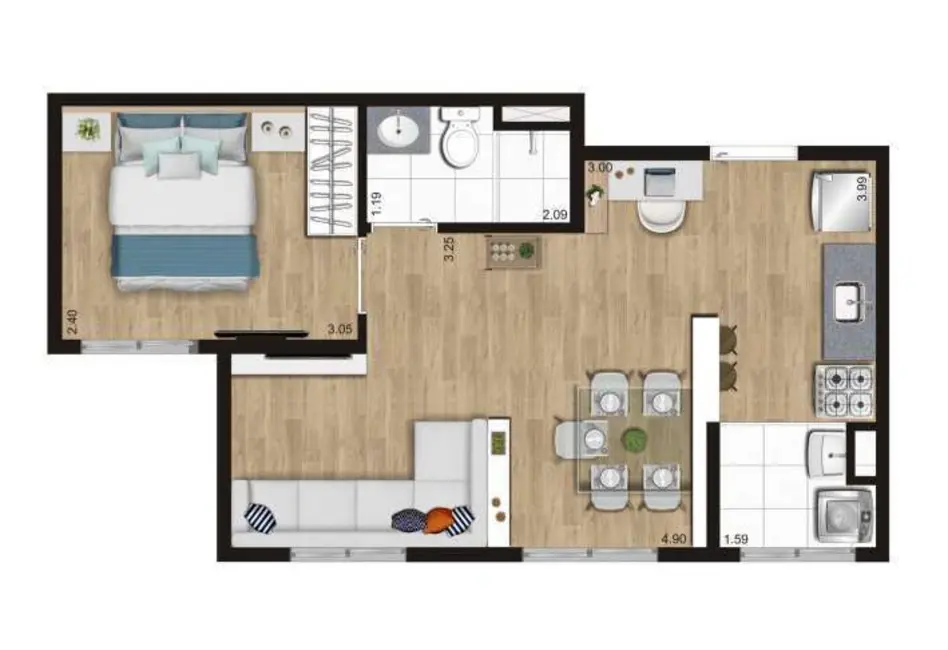 Foto 3 de Kitnet com 1 quarto à venda, 21m2 em Bela Vista, São Paulo - SP