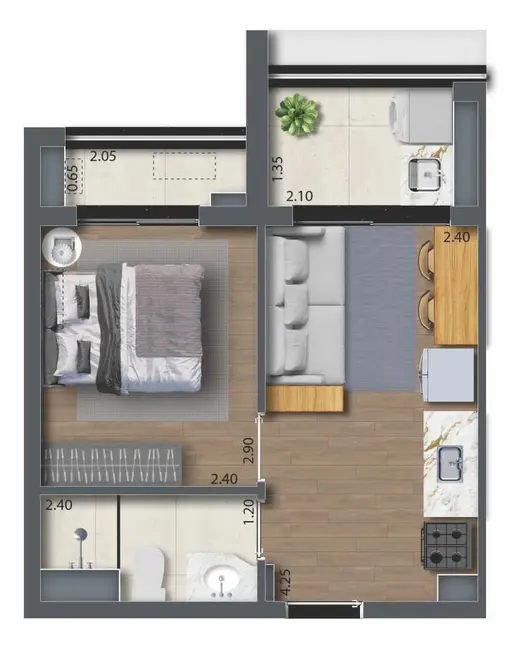 Foto 1 de Kitnet com 1 quarto à venda, 27m2 em Vila da Saúde, São Paulo - SP
