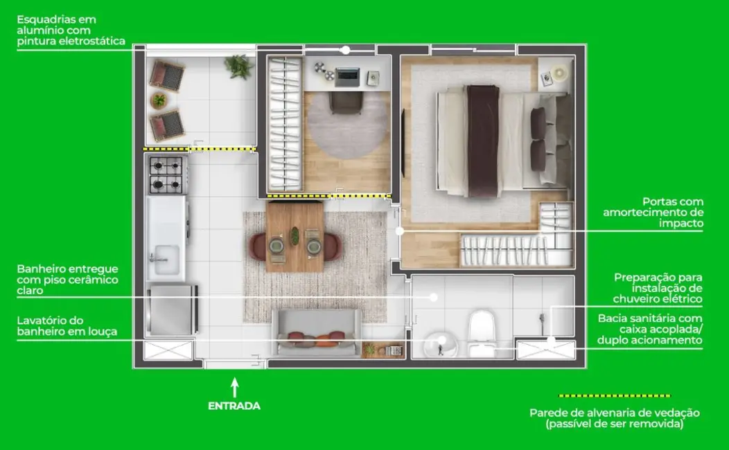 Foto 4 de Kitnet com 1 quarto à venda, 25m2 em Vila Pirituba, São Paulo - SP