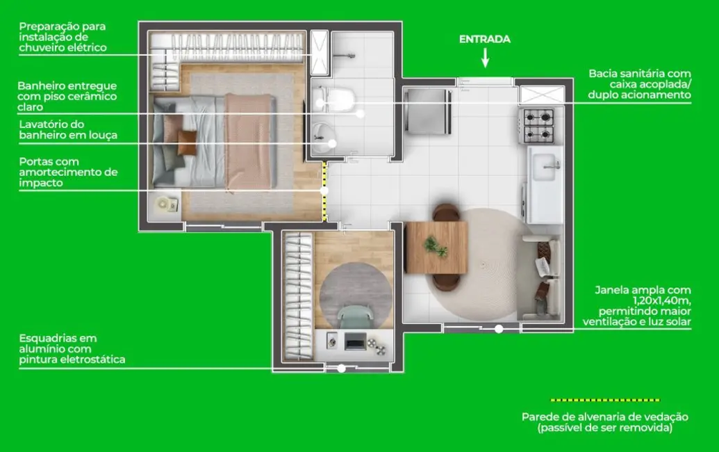 Foto 5 de Kitnet com 1 quarto à venda, 25m2 em Vila Pirituba, São Paulo - SP