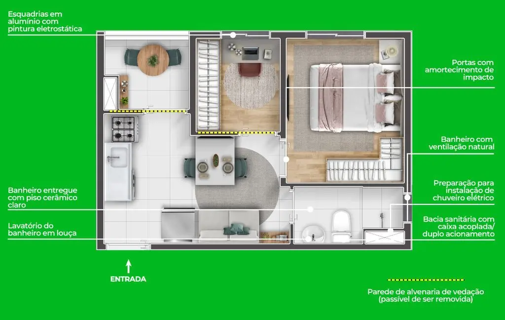 Apartamento com 1 quarto à venda, 39m2 em Vila Pirituba, São Paulo - SP - imagem 9 Foto 9 de Apartamento com 1 quarto à venda, 39m2 em Vila Pirituba, São Paulo - SP