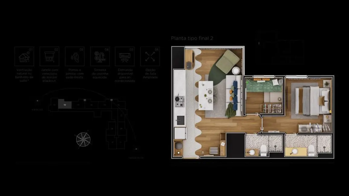 Apartamento com 2 quartos à venda, 43m2 em Jardim, Santo Andre - SP - imagem 2 Foto 2 de Apartamento com 2 quartos à venda, 43m2 em Jardim, Santo Andre - SP