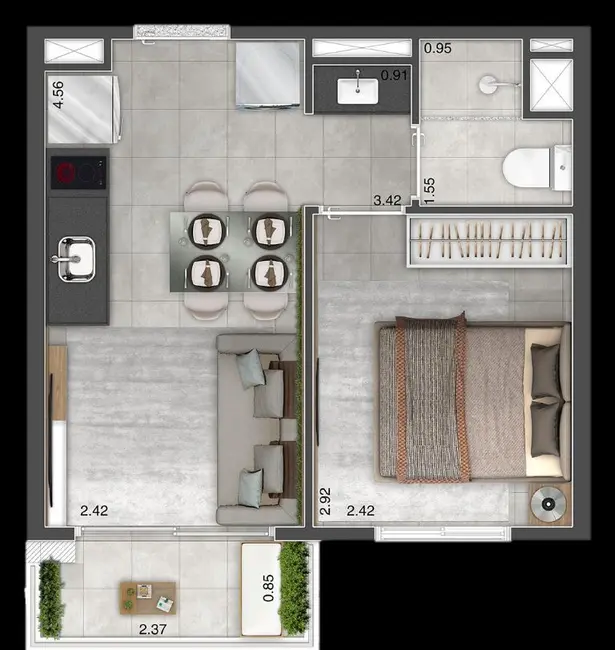 Foto 6 de Apartamento com 1 quarto à venda, 27m2 em Santo Amaro, São Paulo - SP