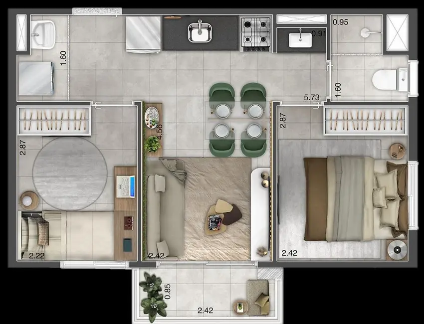 Foto 4 de Apartamento com 2 quartos à venda, 35m2 em Santo Amaro, São Paulo - SP