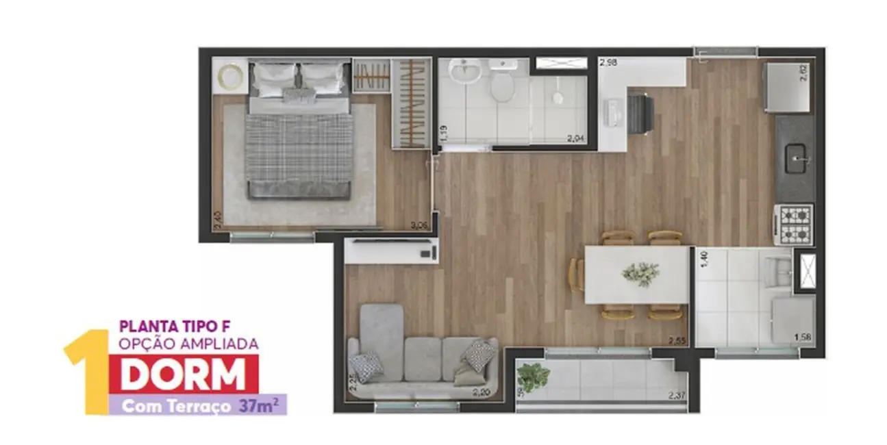 Apartamento com 2 quartos à venda, 37m2 em Bom Retiro, São Paulo - SP - imagem 3 Foto 3 de Apartamento com 2 quartos à venda, 37m2 em Bom Retiro, São Paulo - SP