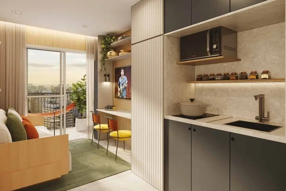 Apartamento com 1 quarto à venda, 24m2 em Pinheiros, São Paulo - SP - imagem 5 Foto 5 de Apartamento com 1 quarto à venda, 24m2 em Pinheiros, São Paulo - SP