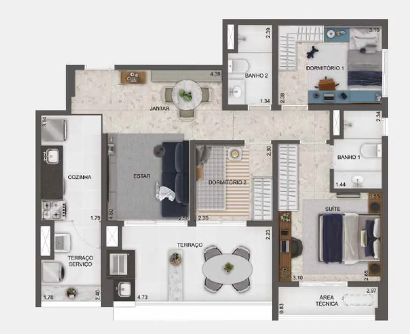 Foto 3 de Apartamento com 2 quartos à venda, 63m2 em Mooca, São Paulo - SP