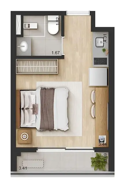 Kitnet com 1 quarto à venda, 22m2 em Consolação, São Paulo - SP - imagem 7 Foto 7 de Kitnet com 1 quarto à venda, 22m2 em Consolação, São Paulo - SP