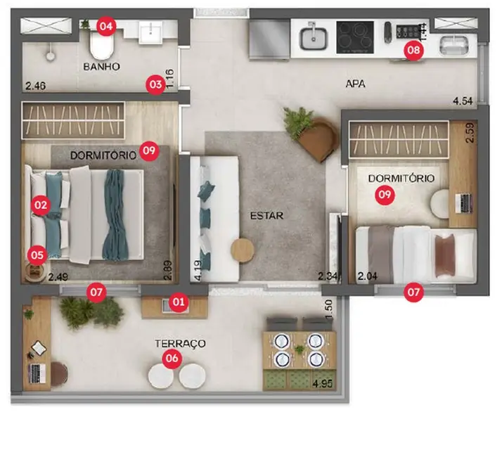 Apartamento com 1 quarto à venda, 24m2 em Vila Olímpia, São Paulo - SP - imagem 5 Foto 5 de Apartamento com 1 quarto à venda, 24m2 em Vila Olímpia, São Paulo - SP
