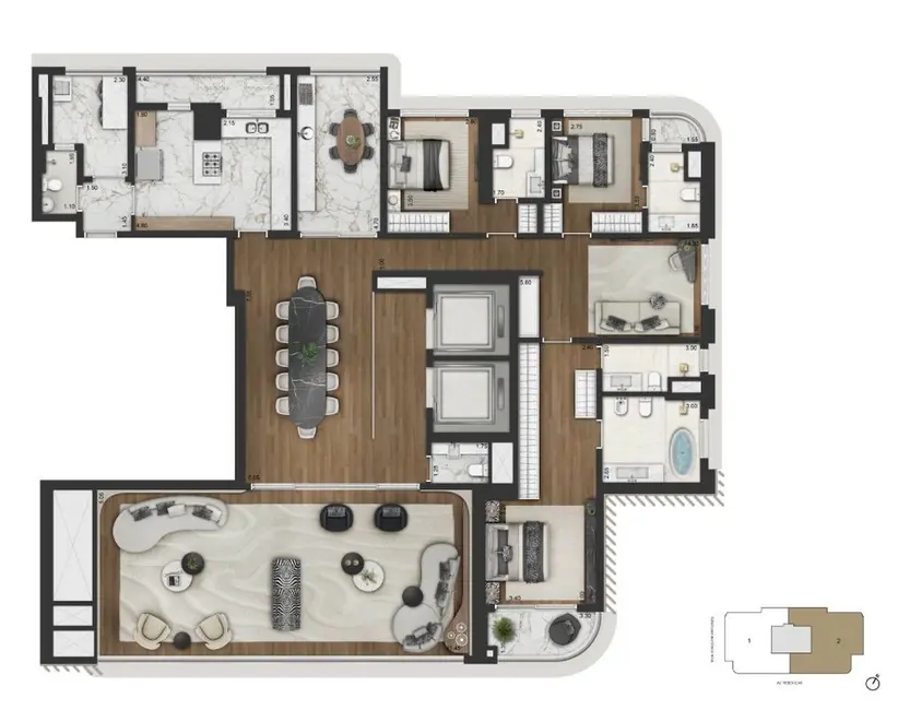 Foto 2 de Apartamento com 4 quartos à venda, 246m2 em Pinheiros, São Paulo - SP