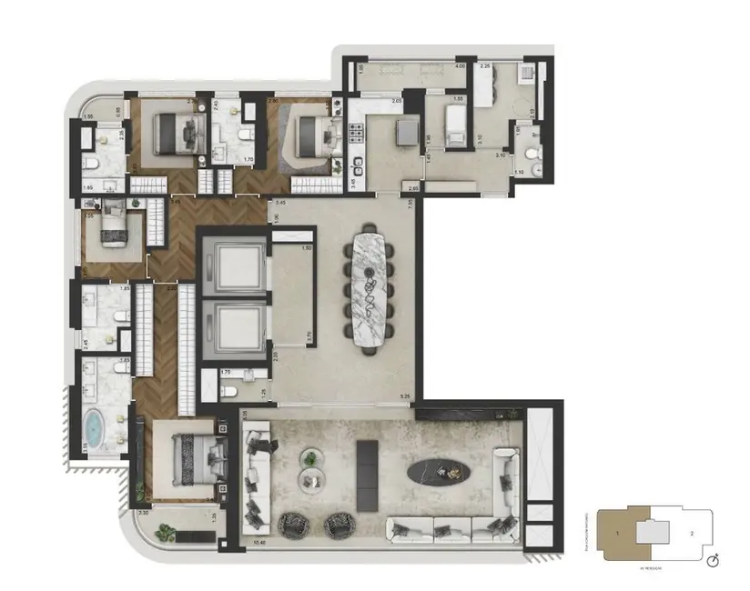 Foto 7 de Apartamento com 4 quartos à venda, 246m2 em Pinheiros, São Paulo - SP