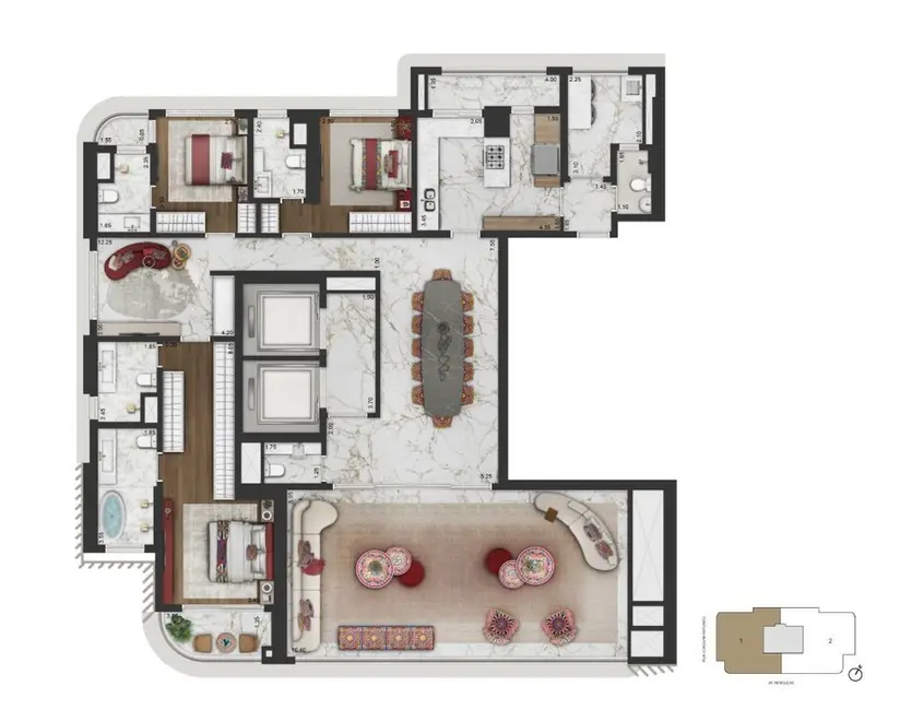 Foto 9 de Apartamento com 4 quartos à venda, 246m2 em Pinheiros, São Paulo - SP