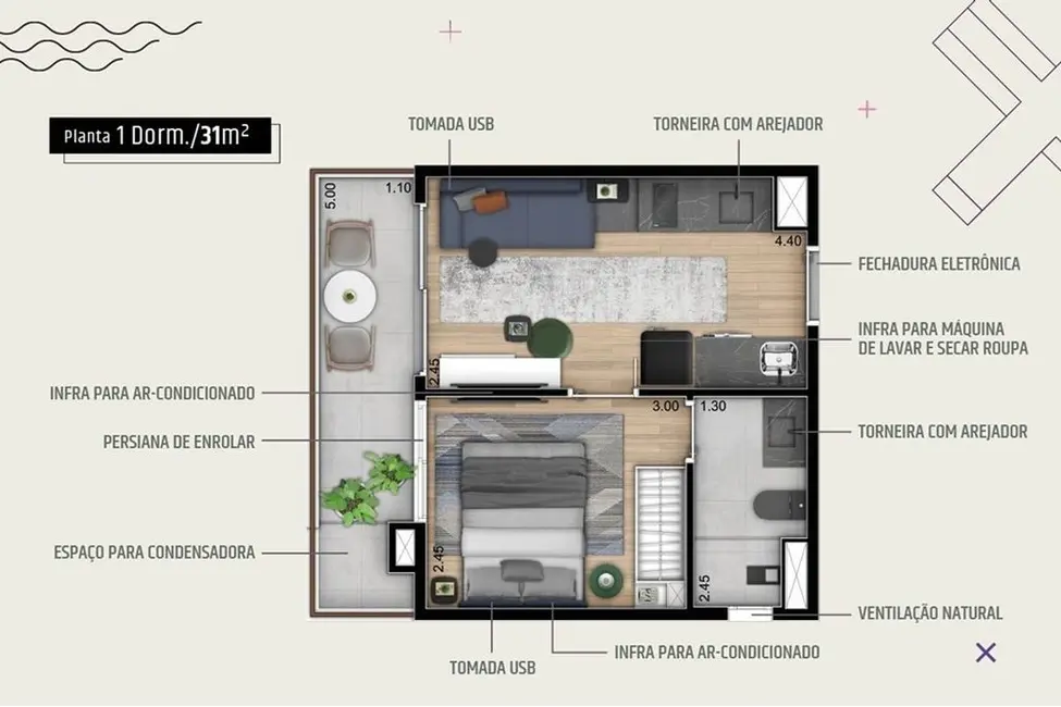Foto 1 de Apartamento com 1 quarto à venda, 31m2 em Pinheiros, São Paulo - SP