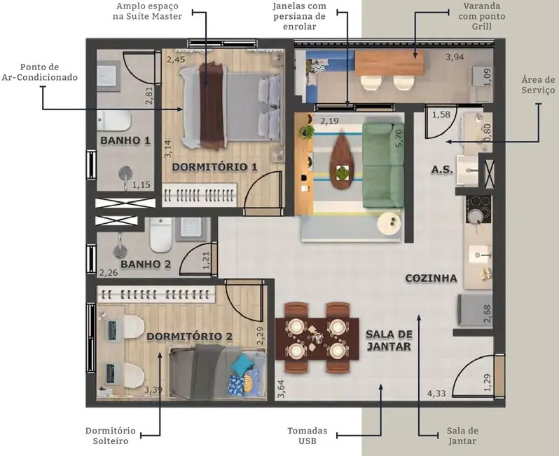 Foto 8 de Apartamento com 2 quartos à venda, 56m2 em Vila Palmares, Santo Andre - SP