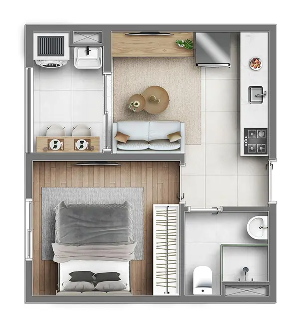 Foto 8 de Apartamento com 2 quartos à venda, 45m2 em Vila Carmosina, São Paulo - SP