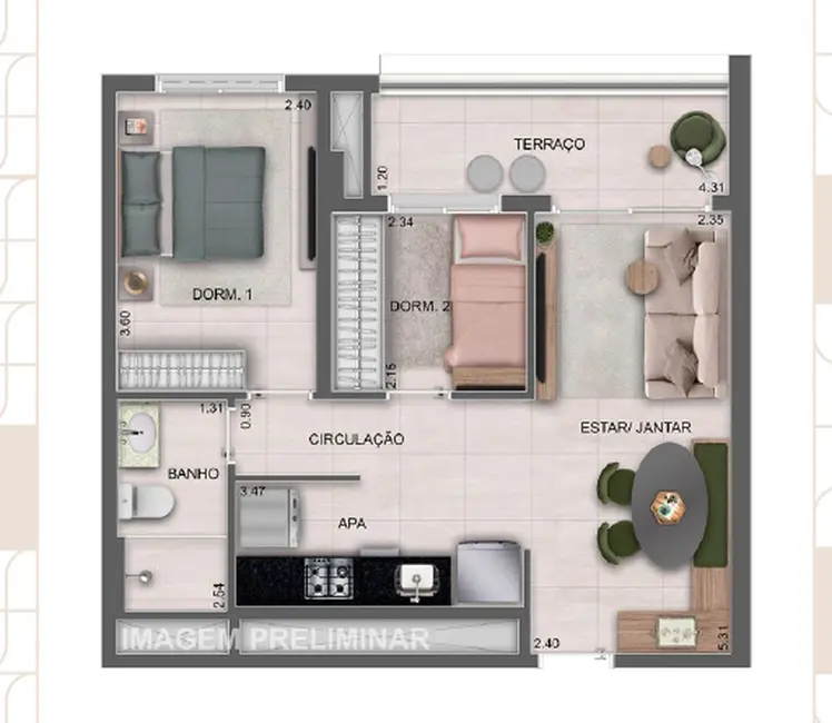Apartamento com 2 quartos à venda, 65m2 em Vila Ema, São Paulo - SP - imagem 6 Foto 6 de Apartamento com 2 quartos à venda, 65m2 em Vila Ema, São Paulo - SP