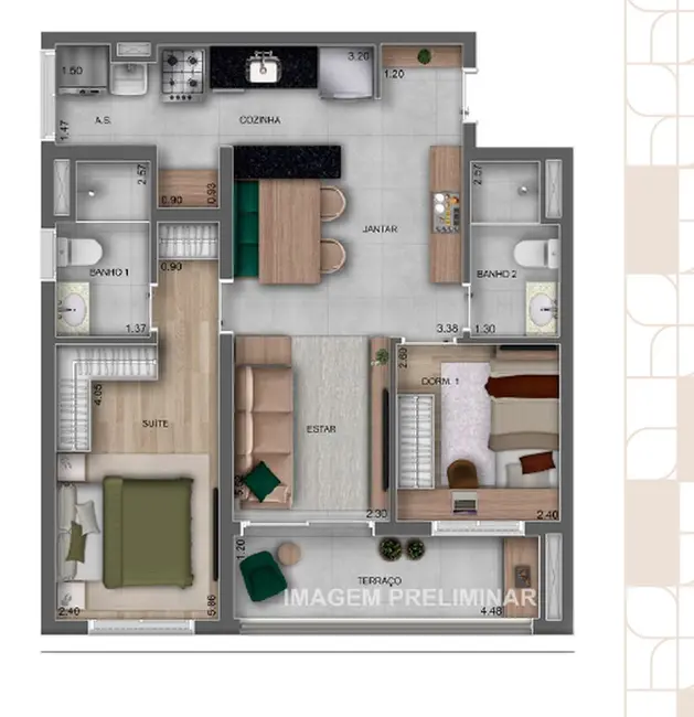 Apartamento com 2 quartos à venda, 65m2 em Vila Ema, São Paulo - SP - imagem 4 Foto 4 de Apartamento com 2 quartos à venda, 65m2 em Vila Ema, São Paulo - SP