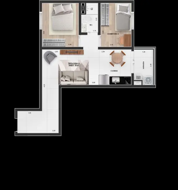 Foto 7 de Apartamento com 2 quartos à venda, 44m2 em Vila Carrão, São Paulo - SP