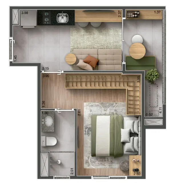 Apartamento com 1 quarto à venda, 46m2 em Vila Clementino, São Paulo - SP - imagem 2 Foto 2 de Apartamento com 1 quarto à venda, 46m2 em Vila Clementino, São Paulo - SP