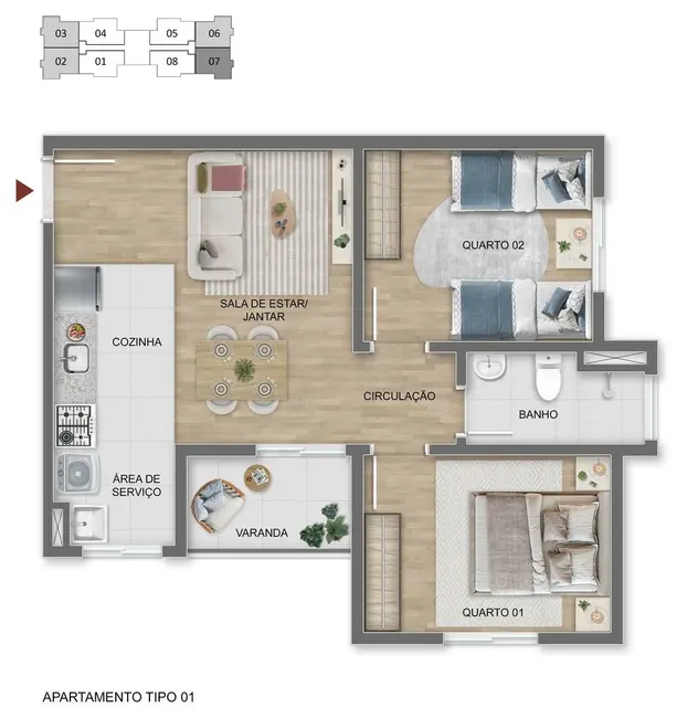 Foto 2 de Apartamento com 2 quartos à venda, 47m2 em Vila Caputera, Mogi Das Cruzes - SP