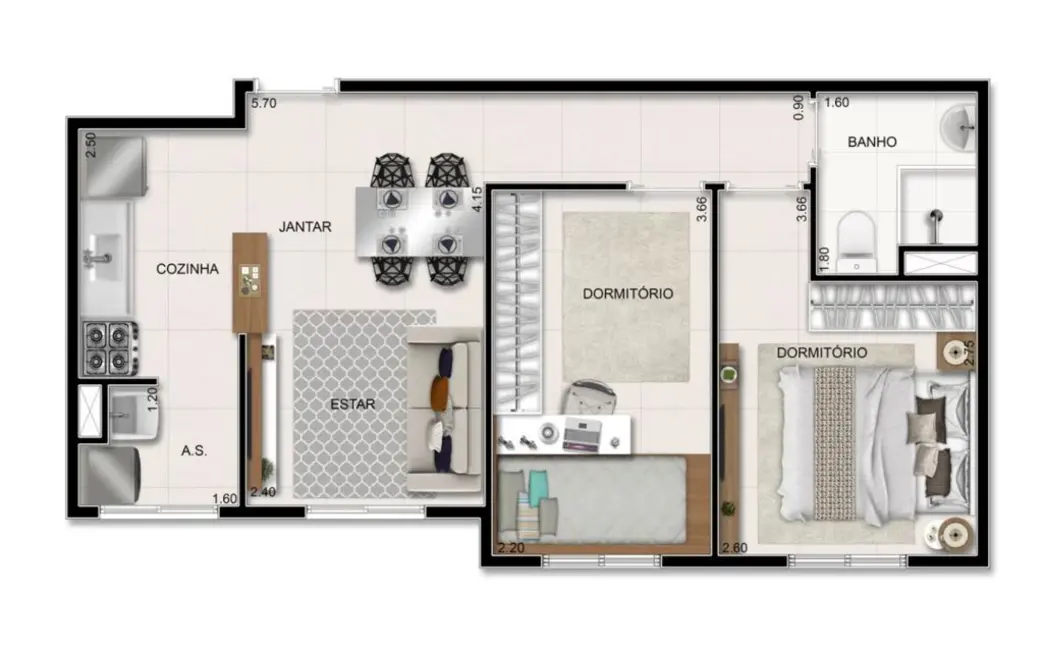 Foto 9 de Apartamento com 2 quartos à venda, 43m2 em Cooperativa, Sao Bernardo Do Campo - SP