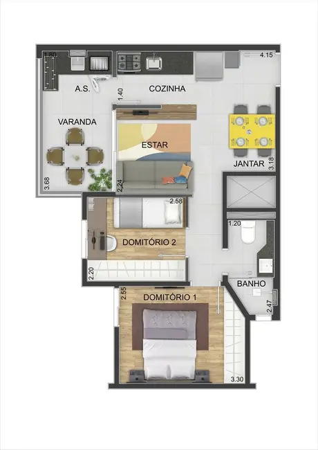 Foto 7 de Apartamento com 2 quartos à venda, 46m2 em Vila Curuçá, Santo Andre - SP