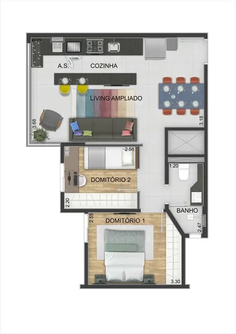 Foto 8 de Apartamento com 2 quartos à venda, 46m2 em Vila Curuçá, Santo Andre - SP