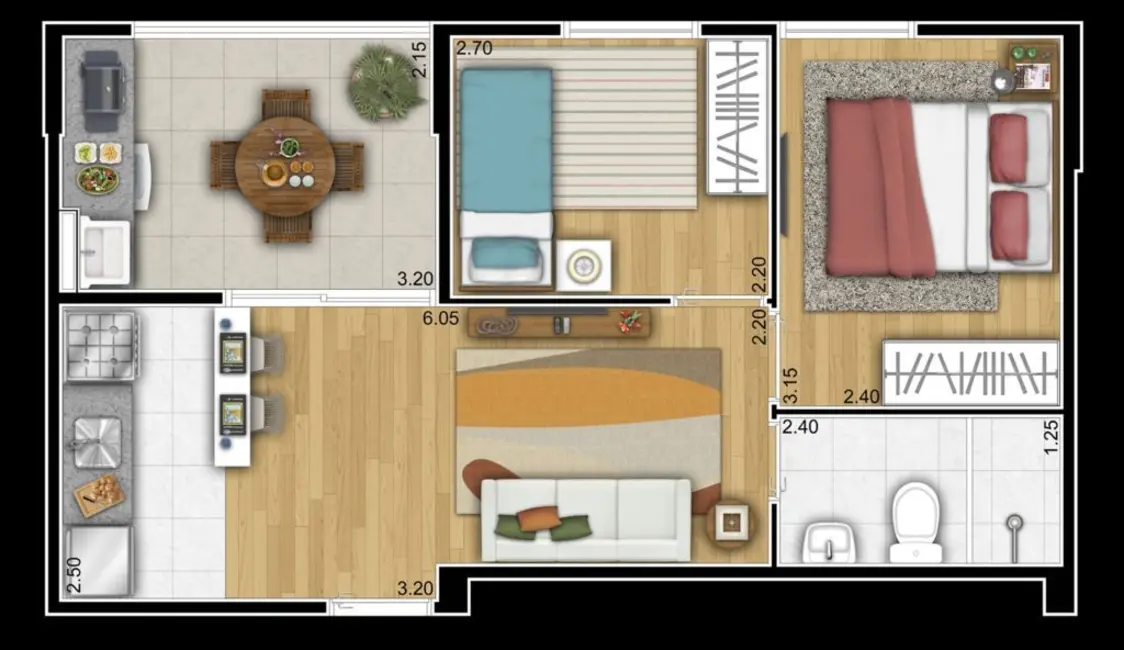 Foto 2 de Apartamento com 2 quartos à venda, 43m2 em Conceição, Diadema - SP