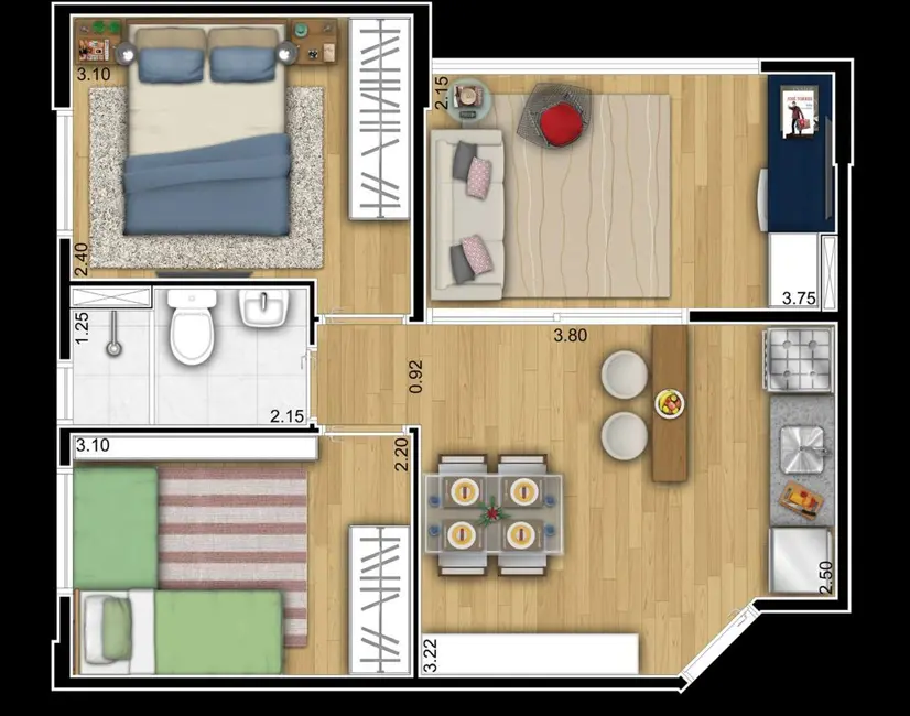 Foto 1 de Apartamento com 2 quartos à venda, 43m2 em Conceição, Diadema - SP