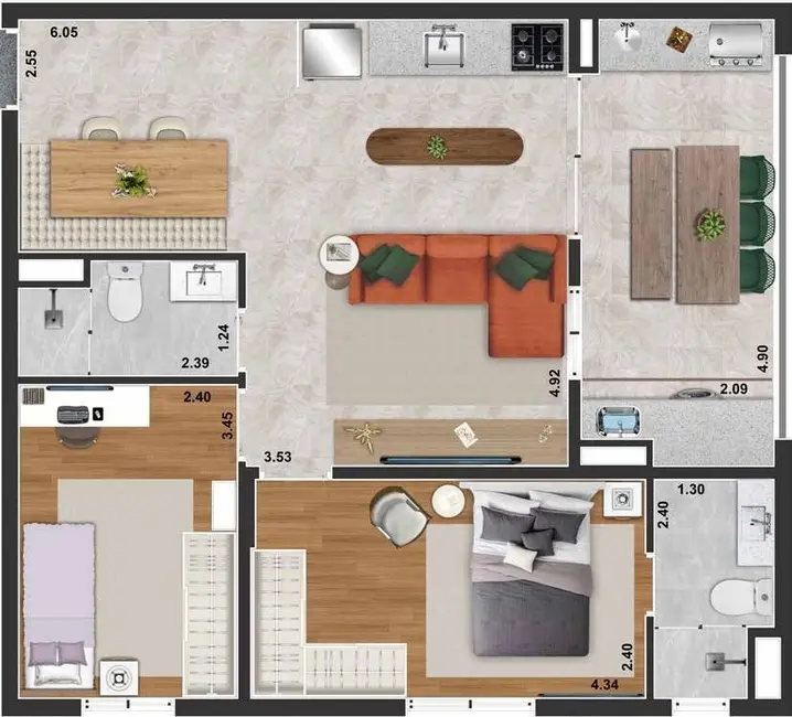Foto 2 de Apartamento com 2 quartos à venda, 54m2 em Centro, Diadema - SP