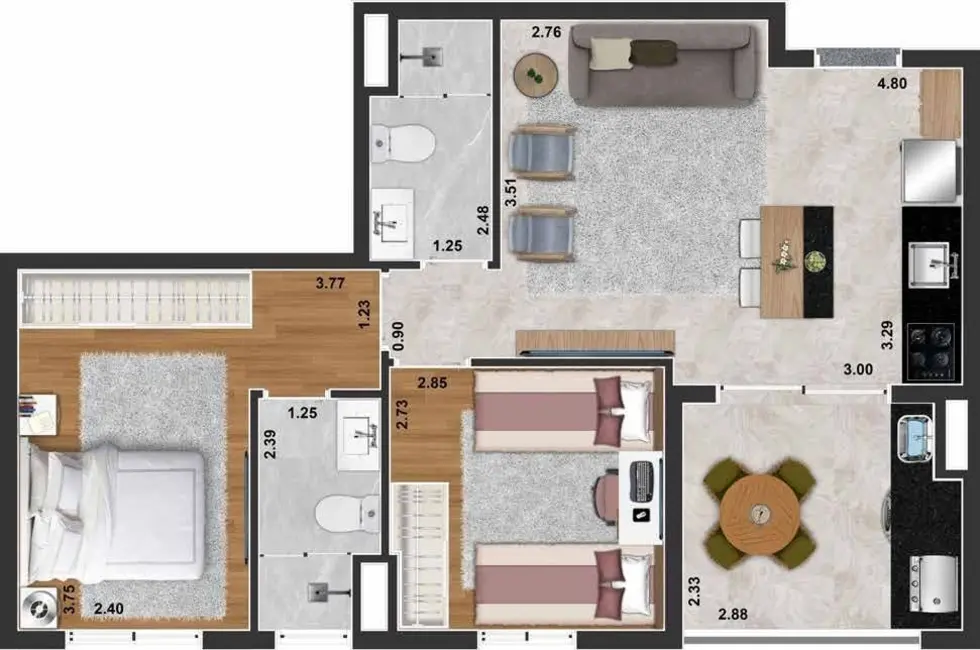 Foto 4 de Apartamento com 2 quartos à venda, 54m2 em Centro, Diadema - SP