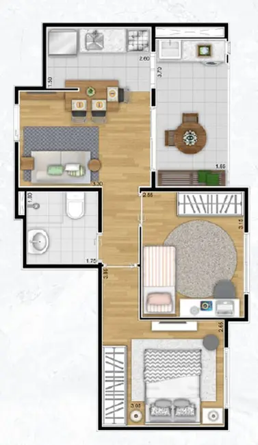 Foto 2 de Apartamento com 2 quartos à venda, 47m2 em Jardim Santo Antônio, Valinhos - SP
