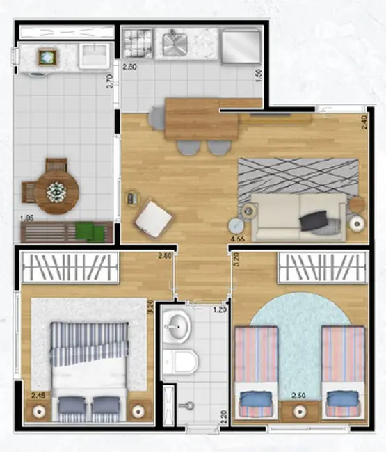 Foto 1 de Apartamento com 2 quartos à venda, 47m2 em Jardim Santo Antônio, Valinhos - SP