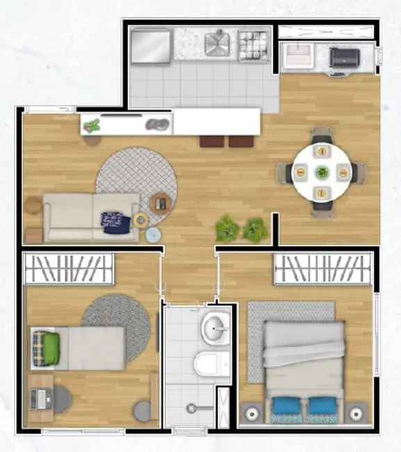 Foto 3 de Apartamento com 2 quartos à venda, 47m2 em Jardim Santo Antônio, Valinhos - SP