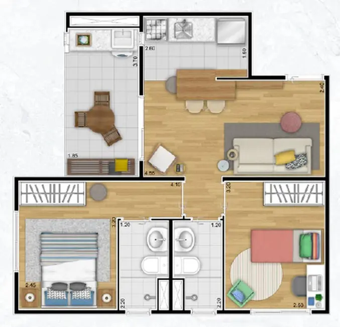 Foto 4 de Apartamento com 2 quartos à venda, 47m2 em Jardim Santo Antônio, Valinhos - SP