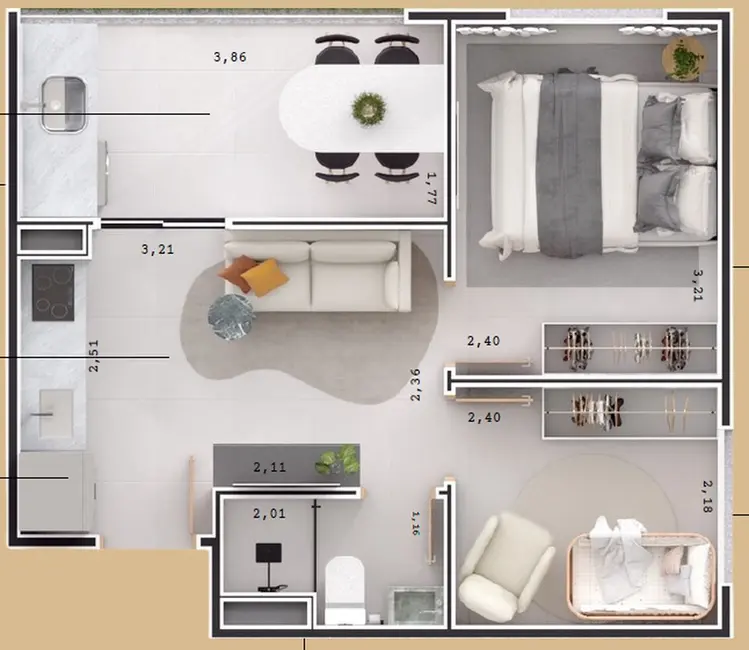 Foto 1 de Apartamento com 2 quartos à venda, 35m2 em Chácara Santa Maria, São Paulo - SP