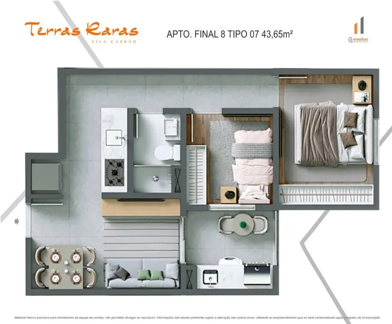Apartamento com 1 quarto à venda, 32m2 em Vila Carrão, São Paulo - SP - imagem 2 Foto 2 de Apartamento com 1 quarto à venda, 32m2 em Vila Carrão, São Paulo - SP