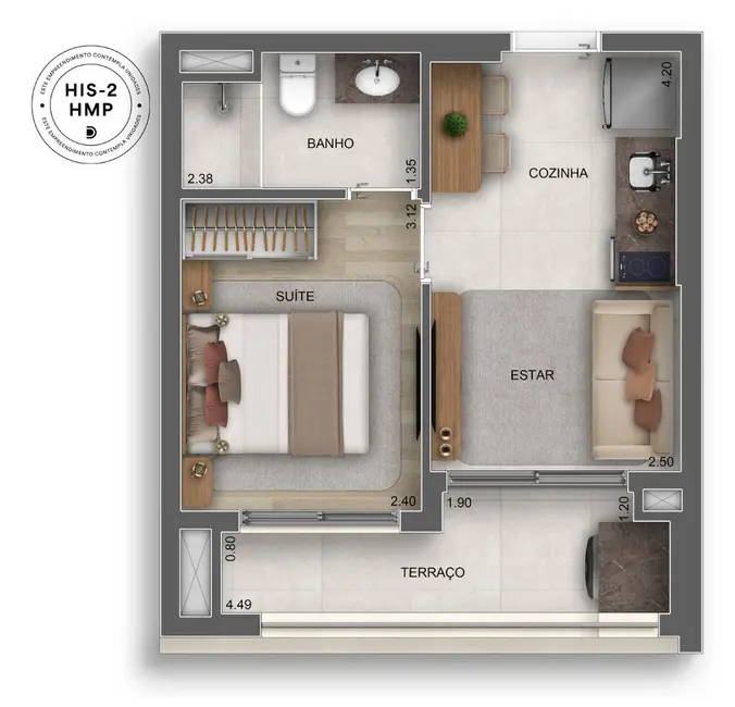 Apartamento com 1 quarto à venda, 41m2 em Vila Guilhermina, São Paulo - SP - imagem 3 Foto 3 de Apartamento com 1 quarto à venda, 41m2 em Vila Guilhermina, São Paulo - SP