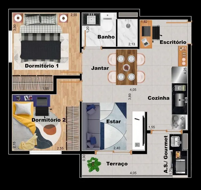 Foto 2 de Apartamento com 2 quartos à venda, 49m2 em Vila Ré, São Paulo - SP